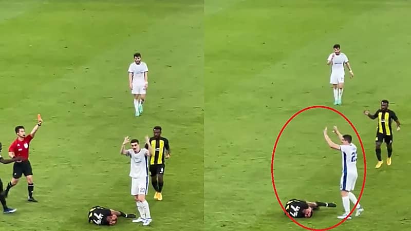 تدخل عنيف من لاعب نافباخور على صالح العمري .. فيديو