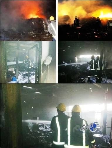 بقايا جمر تصيب شخصًا في عرعر