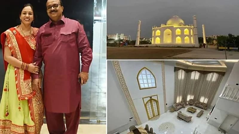 رجل يهدي زوجته منزل نسخة طبق الأصل من تاج محل الشهير