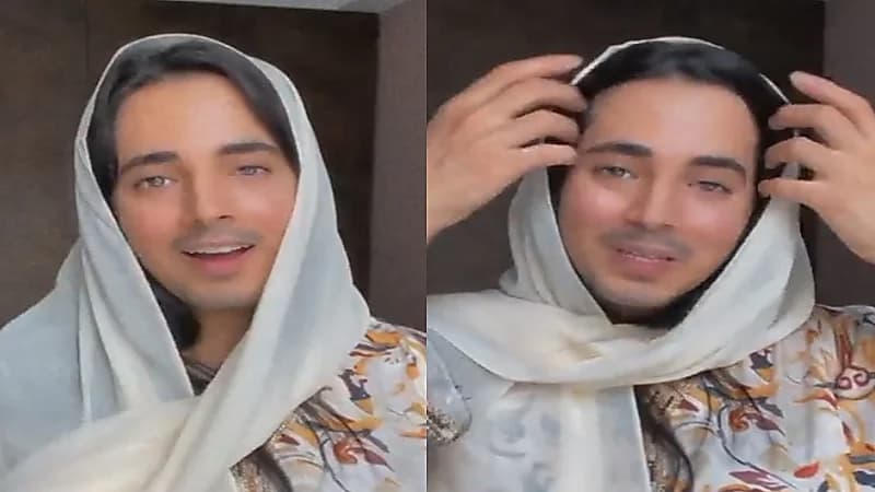 بدر خلف يثير الجدل بارتداء الحجاب