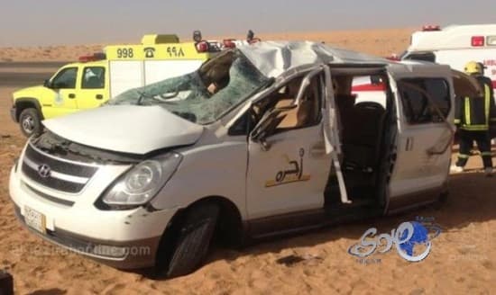 إصابة 8 محاضرات بكلية الأسياح على طريق " بريدة - الأسياح"