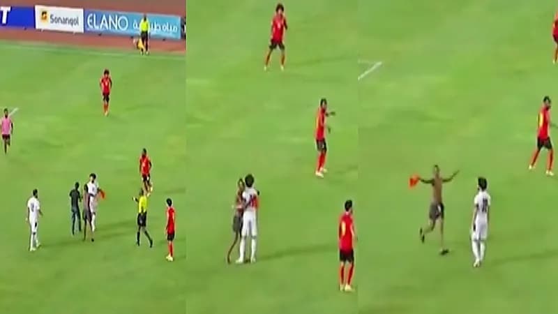 شاهد.. جماهير توقف مباراة مصر وأنجولا بسبب محمد صلاح