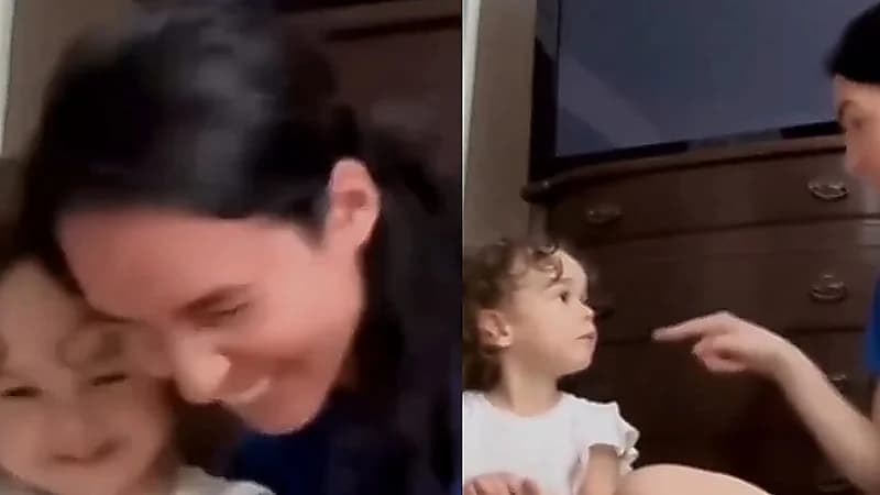 أم صماء تبتكر طريقة للتواصل مع ابنتها عبر لمسة ذراع .. فيديو