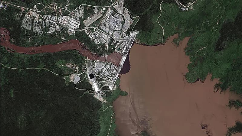 صورة فضائية تكشف وجود تطورات بسد النهضة