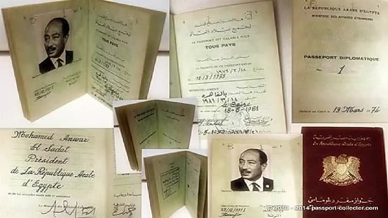 طرح جواز سفر السادات في مزاد بـ71 ألف دولار