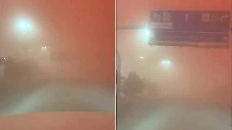 بالفيديو.. نهار عرعر يتحول إلى ليل بسبب العاصفة الترابية