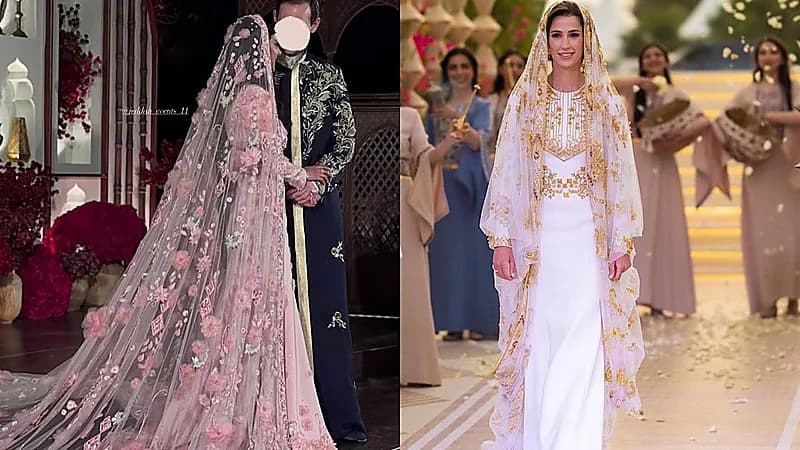 عروس سعودية تخطف الأنظار بفستان نجدي مستوحى من إطلالة الأميرة رجوة