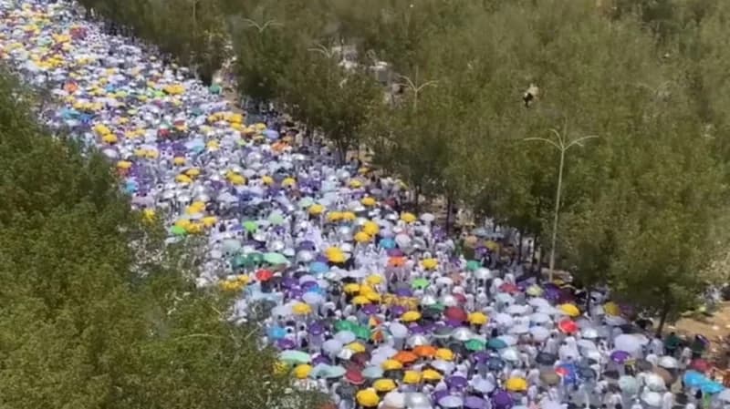 بالفيديو.. مشهد مهيب للحجاج في مشعر عرفات