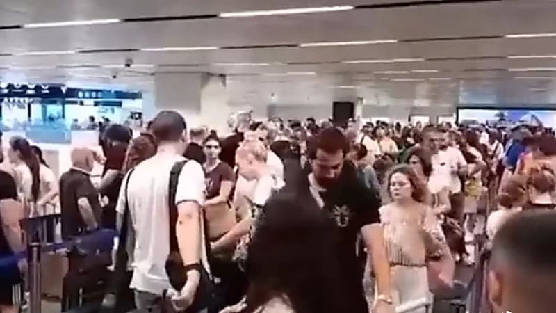 إغماءات وتصبب عرق اللبنانيات في مطار بيروت.. فيديو