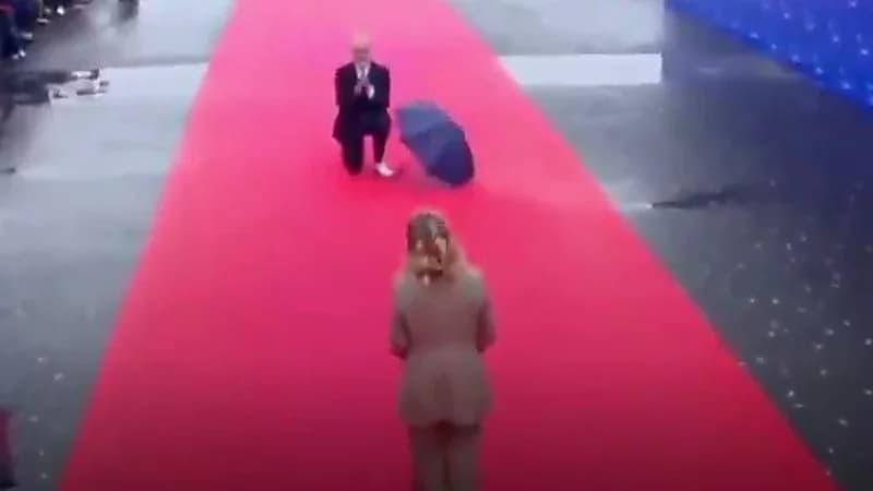 رئيس وزراء ألبانيا يجثو على ركبته في استقبال ميلوني .. فيديو