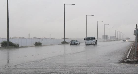 هطول أمطار غزيرة على طريقي " السيل وينبع "