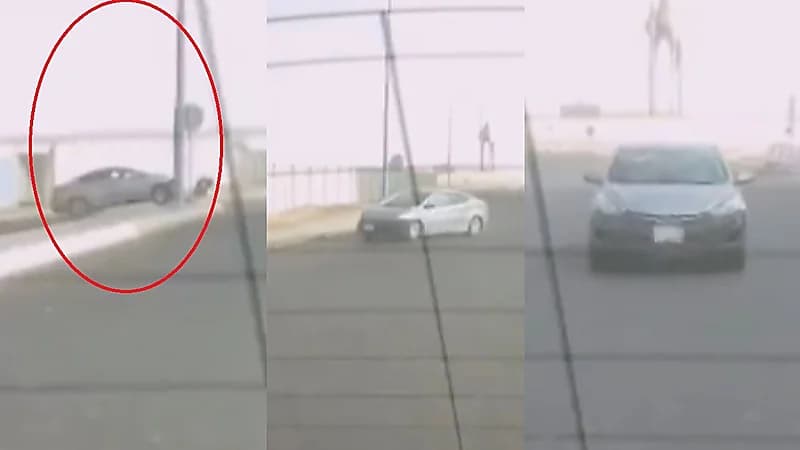 شاهد.. قائد سيارة متهور كاد يتسبب في كارثة
