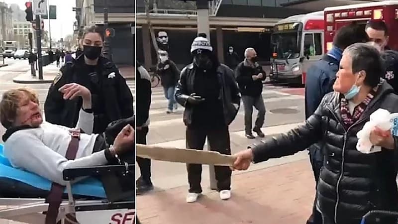بالفيديو.. عجوز تلقن شاب درساً بعد أن اعتدى عليها دون سبب