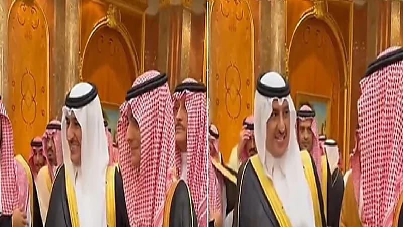 الأمير أحمد بن سلطان يمازح الأمير فهد في حفل زفافه.. فيديو