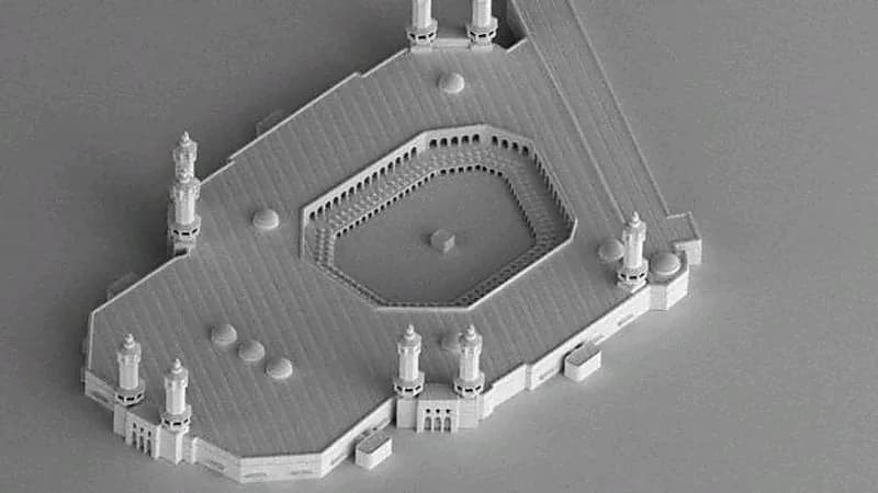 بالصور.. عرض أصغر مجسم ذهبي للمسجد الحرام في "إكسبو 2020 دبي"