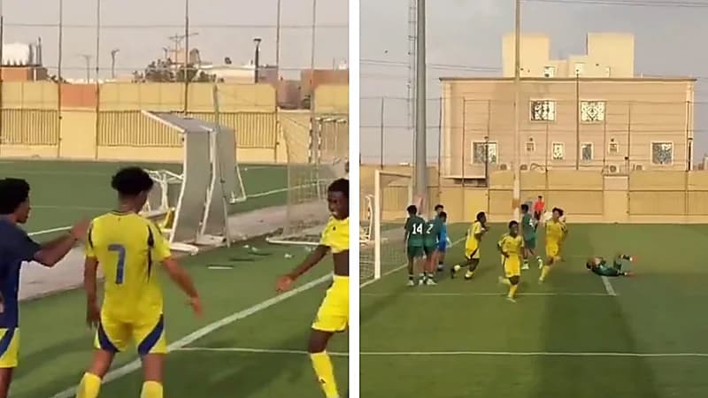 كريستيانو جونيور يسجل هدفًا رائعًا ويحتفل على طريقة والده .. فيديو