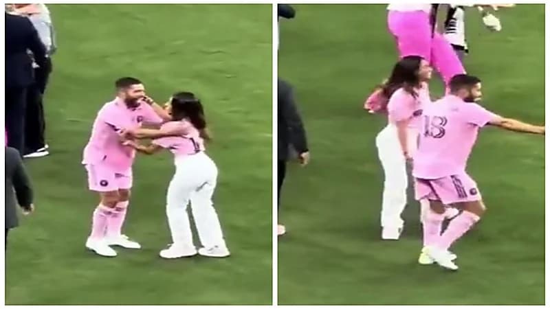 زوجة ميسي تتعرض لموقف محرج في الملعب .. فيديو