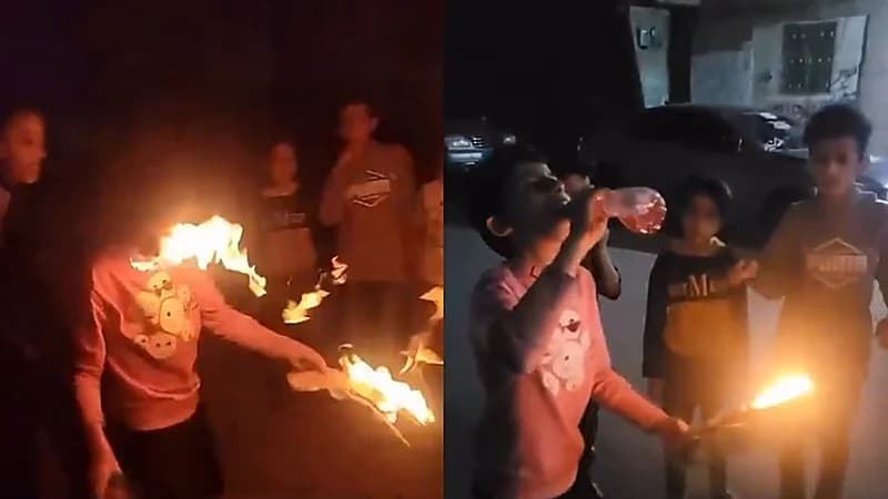 طفل يتسبب بحرق وجهه أثناء العبث بالنار.. فيديو