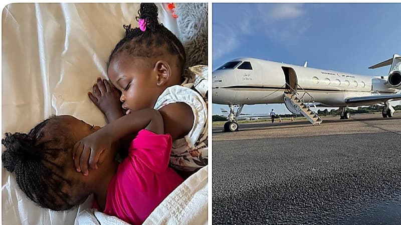 لقطات للتوأم السيامي الجمايكي قبيل المغادرة إلى المملكة لبدء رحلتهم العلاجية