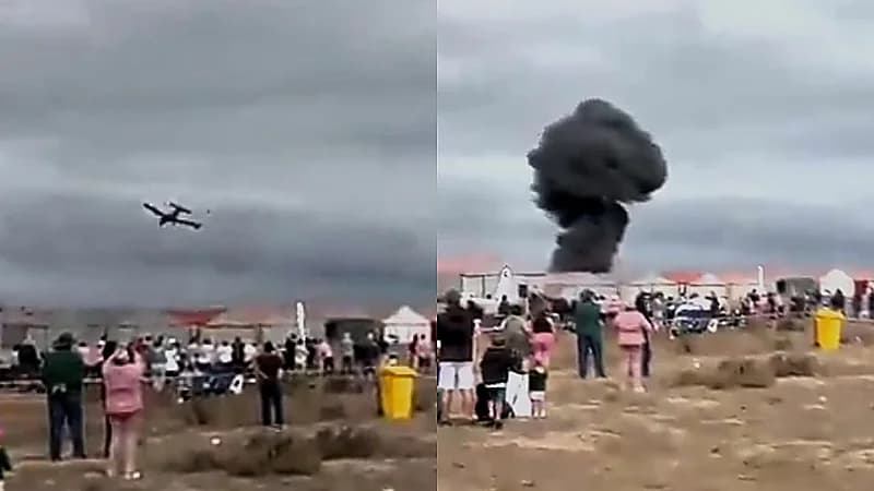 تحطم طائرة خلال استعراض جوي ومصرع قائدها .. فيديو