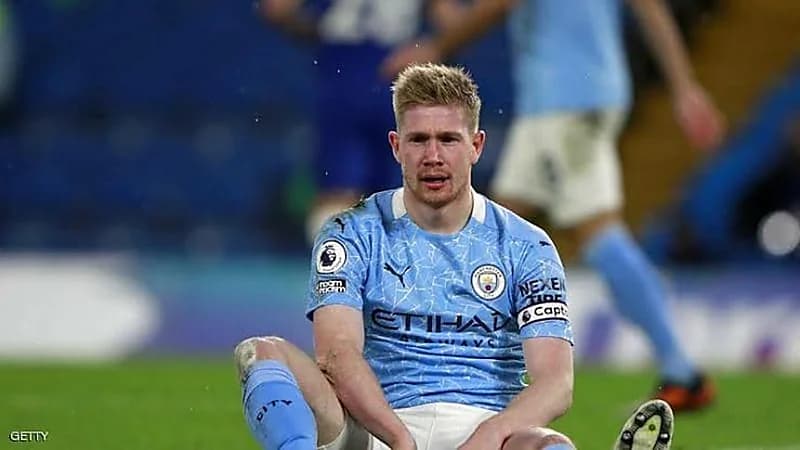 حجم إصابة لاعب مانشستر سيتي "دي بروين" وموعد غيابه عن الملاعب