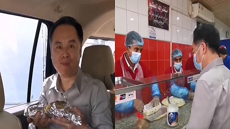 فيديو..سفير الصين لدى المملكة يفطر "كبدة"