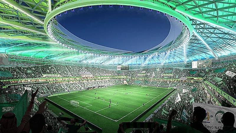 استاد أرامكو بالخبر يقترب من الاكتمال استعدادًا لاستضافة كأس العالم 2034.. صور
