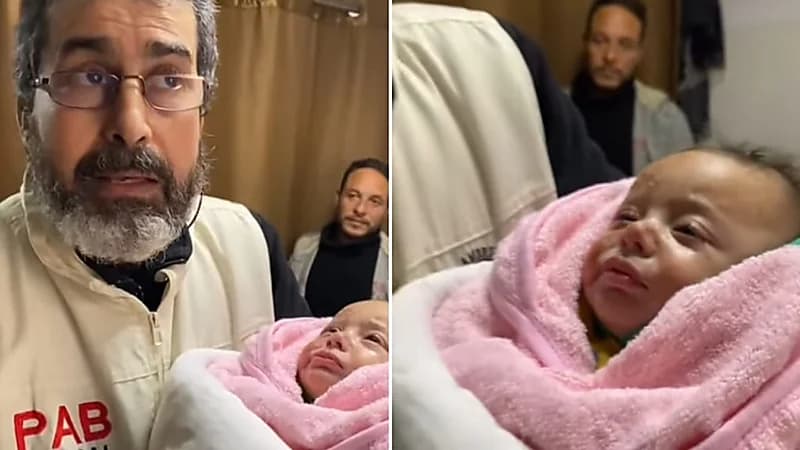 رضيعة فلسطينية تتحدى الموت تحت أنقاض غزة