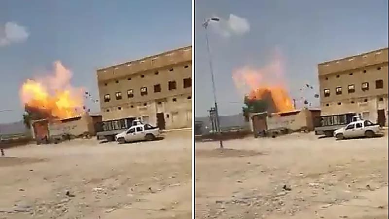 شاهد .. لحظة انفجار أسطوانة غاز في مطعم شعبي باليمن