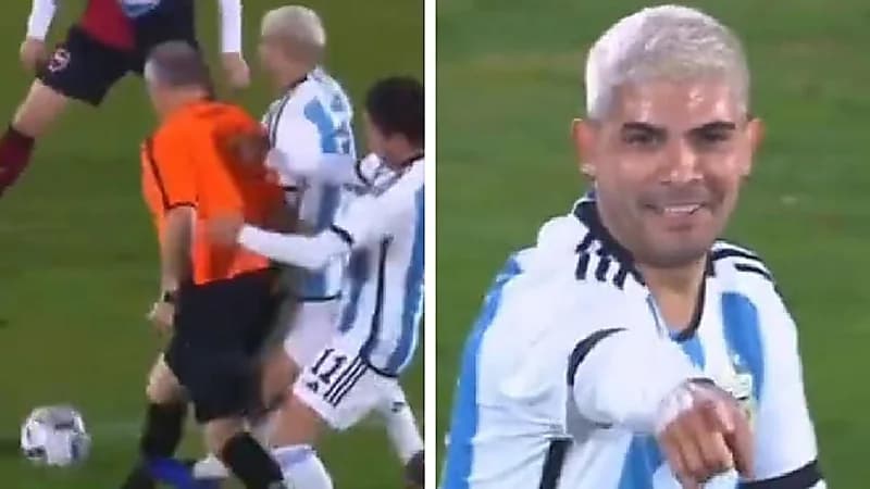 إيفر بانيغا يسقط الحكم أثناء مباراة اعتزال رودريغيز .. فيديو