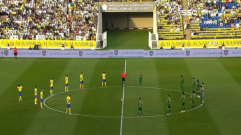دقيقة صمت قبل بداية مباراة النصر والشرطة العراقي