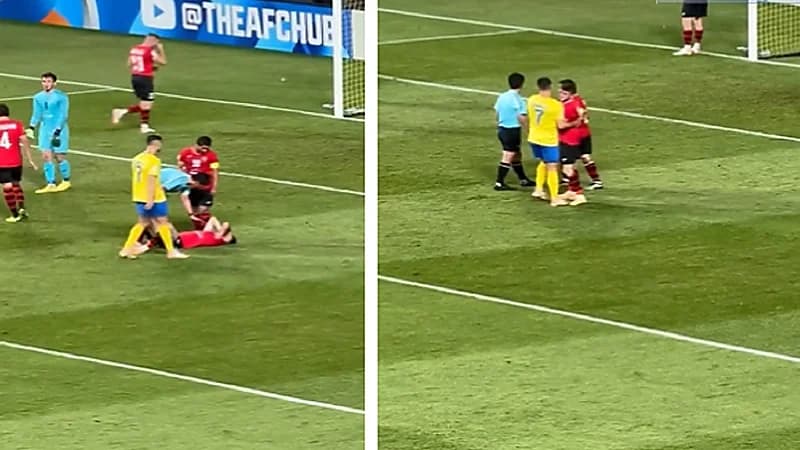 ردة فعل رونالدو مع لاعب استقلال الذي تعمد تضييع الوقت .. فيديو