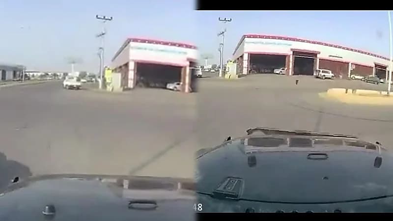 لحظة اصطدام سيارتين على طريق سريع بجازان.. فيديو