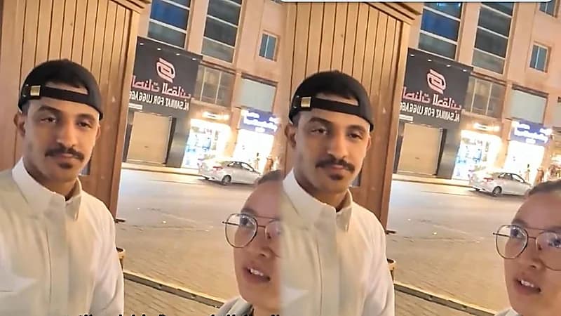 شاب سعودي يتحدث مع سائحة صينية بطلاقة..فيديو