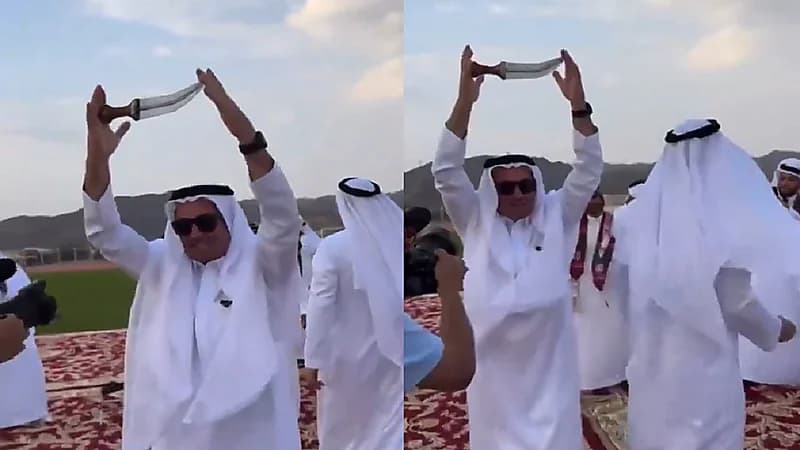 مدرب الأخدود باولو سيرجيو يتفاعل بحماس مع احتفال اليوم الوطني .. فيديو