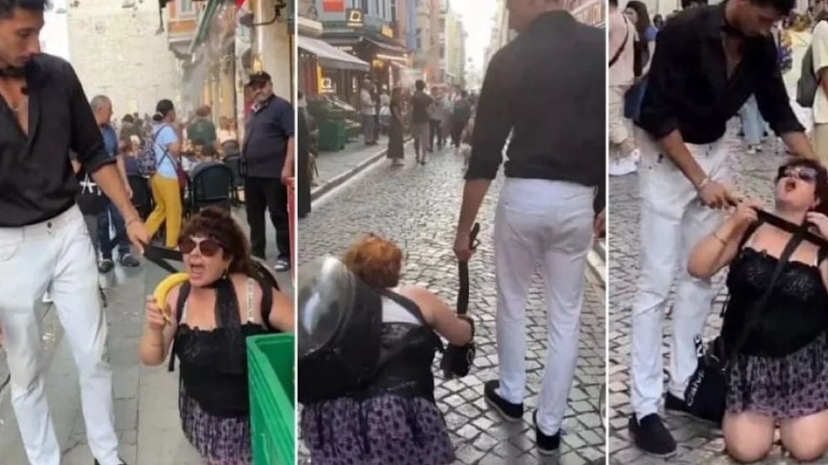 الشرطة التركية تقبض على شاب ظهر في مقطع يجر سيده بسلسلة..فيديو