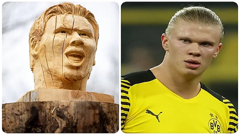 بالصور.. تمثال إيرلينغ هالاند يثير سخرية المتابعين