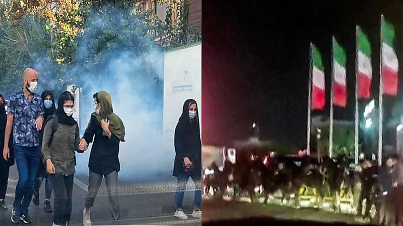 فيديو..الملالي يستعين بالخيول لقمع الاحتجاجات!