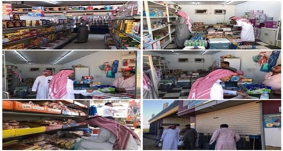 مصادرة مواد غذائية وإغلاق محليْن تجاريين بالحرث