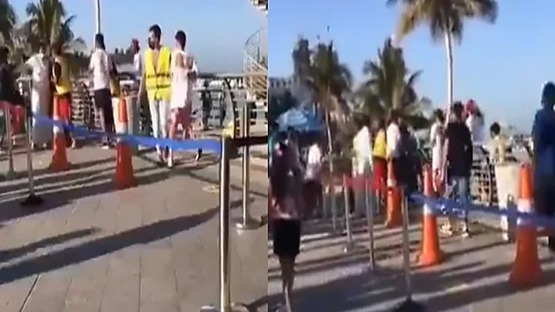 شاهد.. "هوشة" بين مجموعة شباب على كورنيش جدة