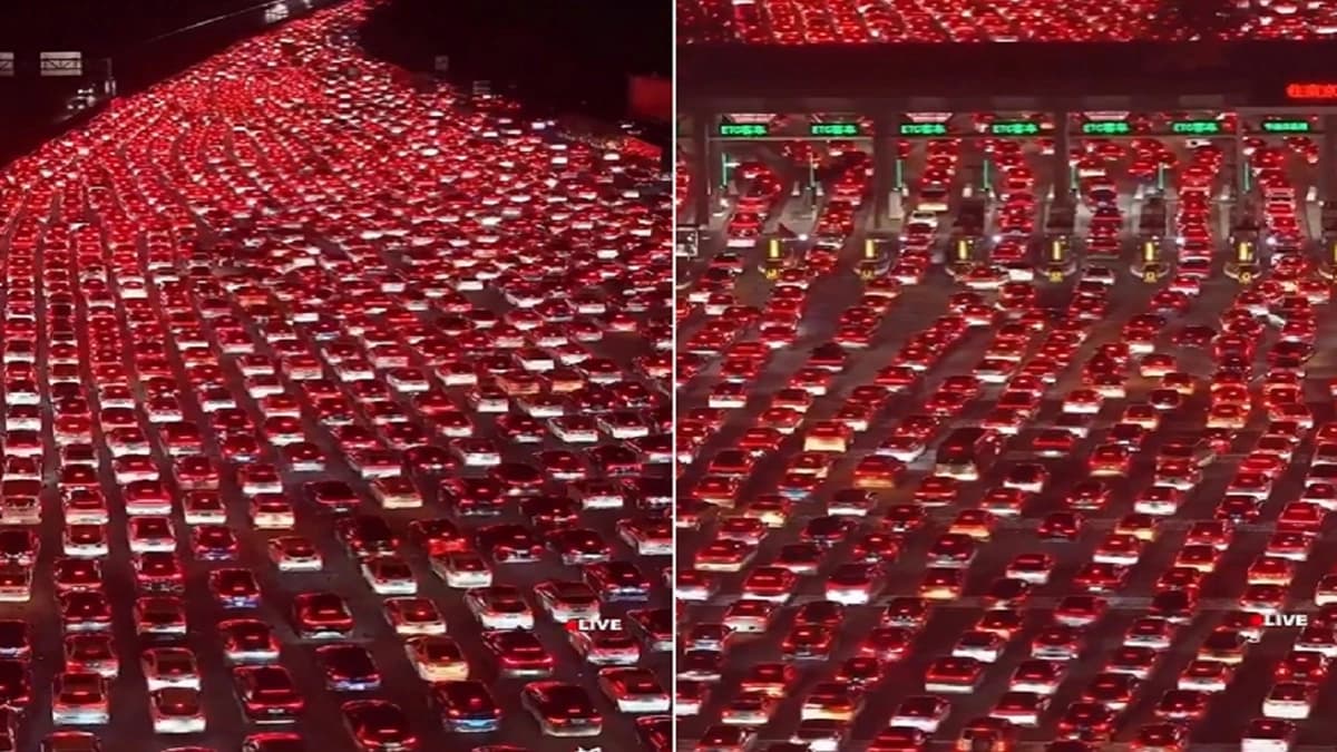 مشهد مهيب لأكبر ازدحام مروري في الصين .. فيديو