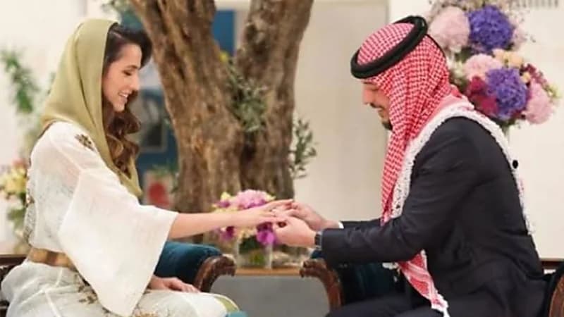 أول فيديو من حفل خطوبة ولي العهد الأردني ورجوة آل سيف