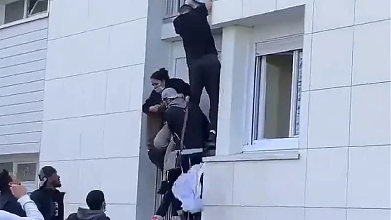 بالفيديو.. رضيع ينجو من الموت بعد إندلاع حريق وسقوطه من الدور الثالث