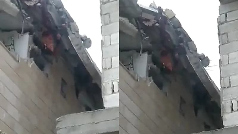 مشهد مؤثر للحظة تلقين أب سوري الشهادة لابنه