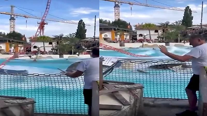 إصابة 7 أشخاص خلال سقوط مروع باستعراض بمدينة ملاهي .. فيديو