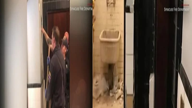 العثور على رجل عارٍ داخل جدار