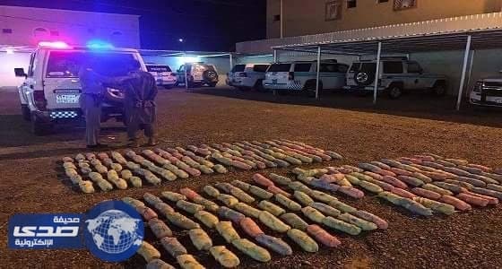 بالصور..أمن الطرق يحبط تهريب 92 كيلو من مخدر القات بـ" رنية "