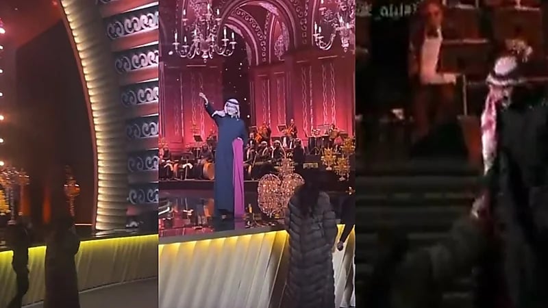 شاهد.. أحلام تعطي عبدالمجيد عبدالله وشاحها