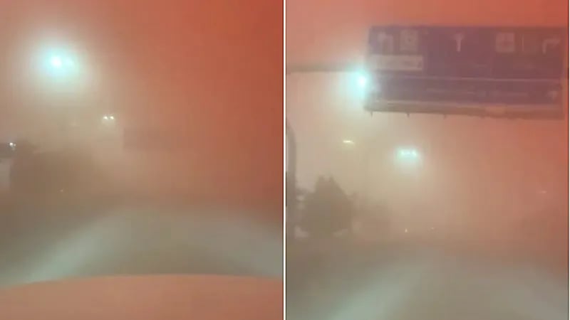 بالفيديو.. نهار عرعر يتحول إلى ليل بسبب العاصفة الترابية