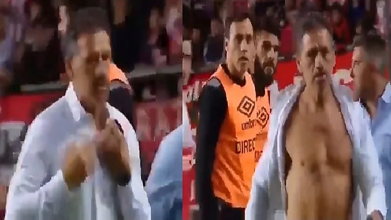 شاهد.. مدرب النصر الجديد يمزق قميصه ويترك الملعب